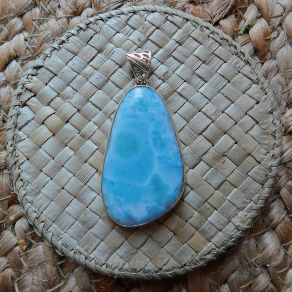 Larimar sterling silver pendant